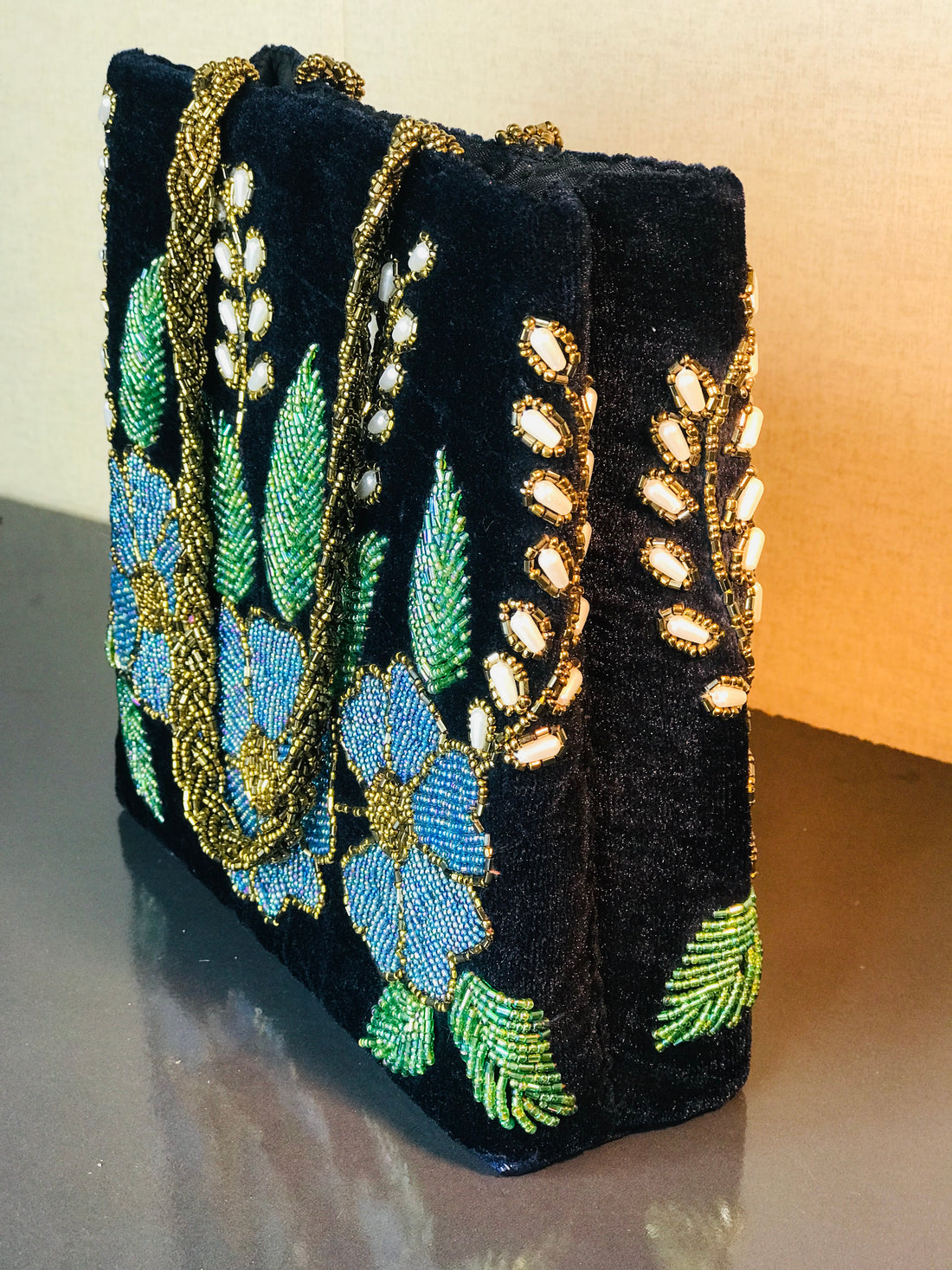 Velvet beaded bag